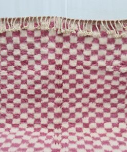 Pink and White Wool Rug