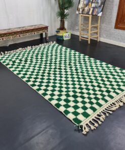 White and Green Rug