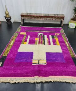 Handmade Boujaad Rug-Purple Wool Rug
