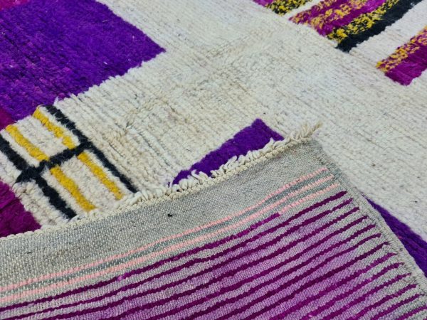 Handmade Boujaad Rug-Purple Wool Rug
