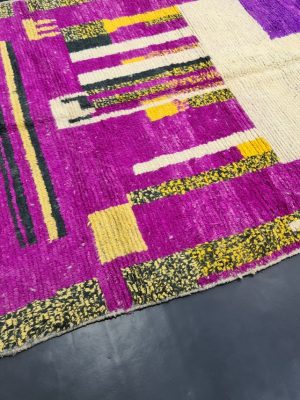 Handmade Boujaad Rug-Purple Wool Rug