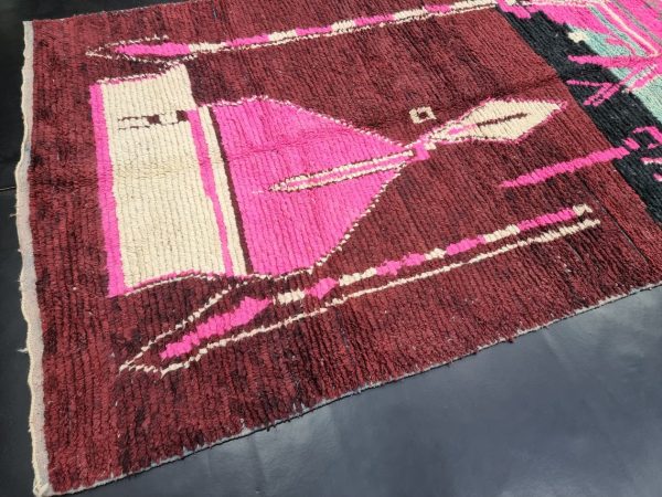 Abstract Brown And Pink Rug