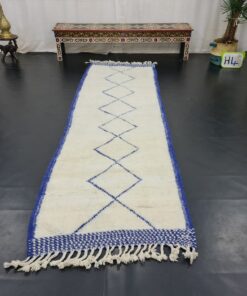 Geometric White And Blue Rug