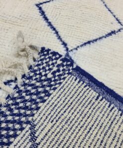 Geometric White And Blue Rug