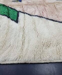 Ivory White And Blue Wool Rug