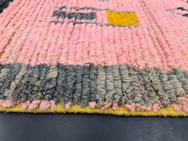 White, Pink And Orange Moroccan Rug