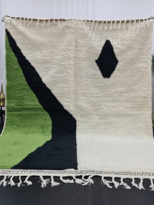 Pear Green And White Rug