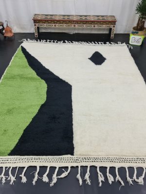 Pear Green And White Rug