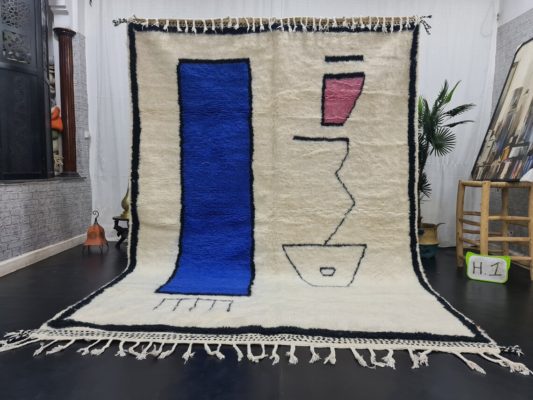 White And Blue Rug
