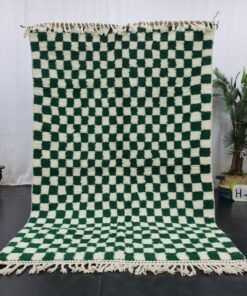 White and Green Rug