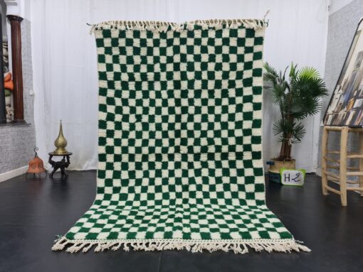 White and Green Rug