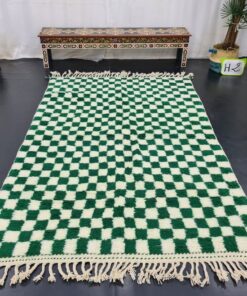 White and Green Rug