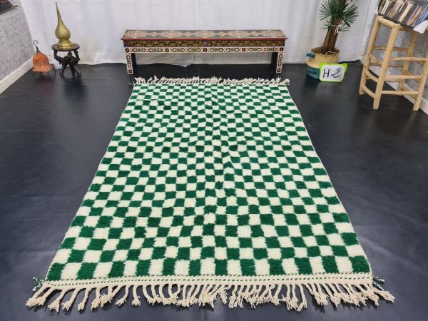 White and Green Rug