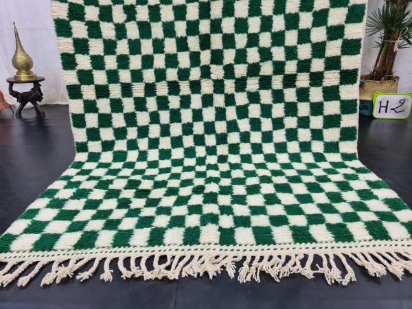 White and Green Rug