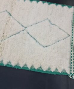 White And Aqua Green Rug