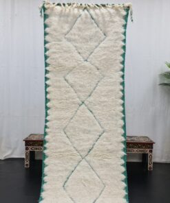 White And Aqua Green Rug