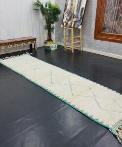 White And Aqua Green Rug