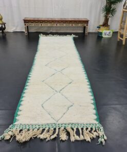 White And Aqua Green Rug