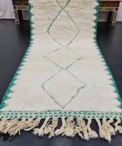 White And Aqua Green Rug