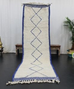 Geometric White And Blue Rug