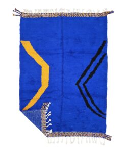 KADESHA - Bright Blue Wool Rug - Beni Ourain Carpet 6x8