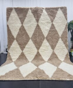 Alternative view of TAHIRA - White And Brown Rug - Custom Beni Ourain Geometric Rug