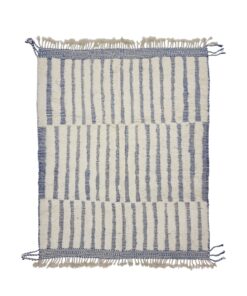 FADA - White And Blue Rug - Berber Beni Ourain Tufted Carpet