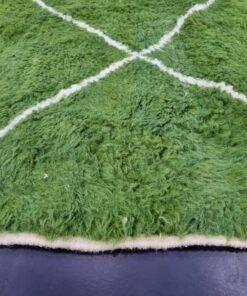 Geometric Olive Green And White Rug