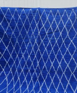 Royal Blue And White Geometric Rug