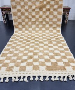 White and Beige Wool Rug