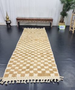 White and Beige Wool Rug