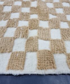 White and Beige Wool Rug