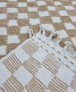 White and Beige Wool Rug