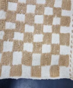 White and Beige Wool Rug