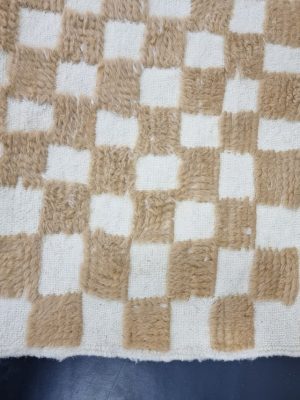 White and Beige Wool Rug