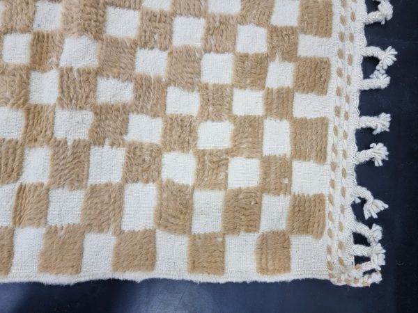 White and Beige Wool Rug
