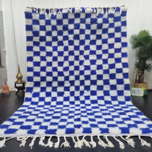 White and Royal Blue Rug
