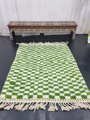 Pear Green and White Rug