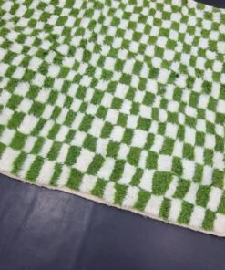 Pear Green and White Rug