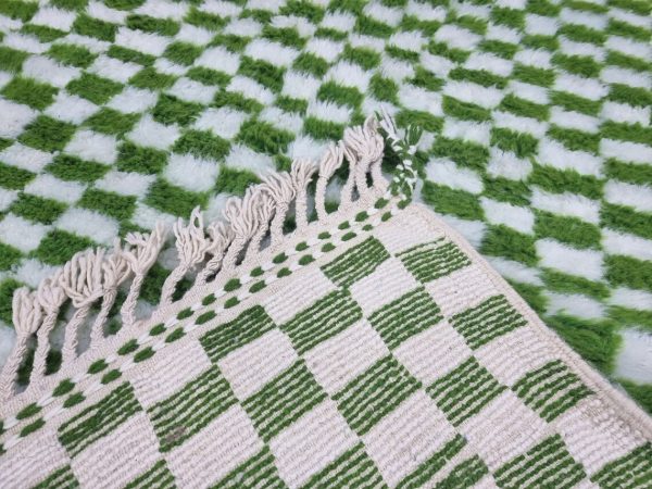 Pear Green and White Rug