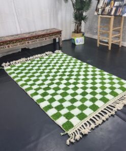 India Green And White Rug