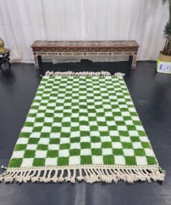 India Green And White Rug