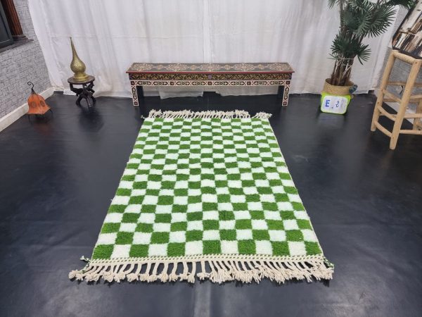 India Green And White Rug