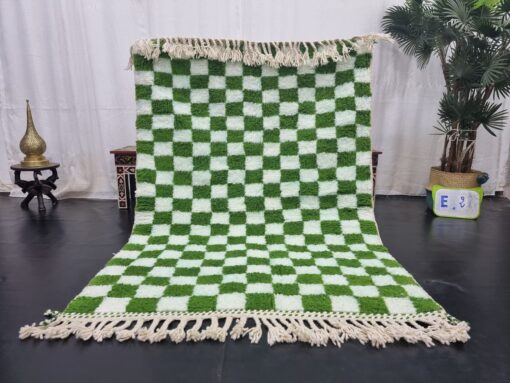 India Green And White Rug