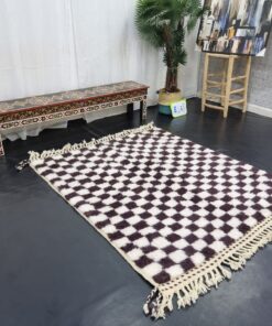 Dark Brown and White Rug
