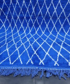 Royal Blue And White Geometric Rug