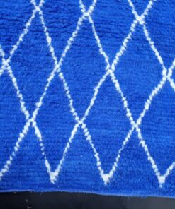 Royal Blue And White Geometric Rug