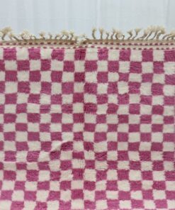 Pink And White Wool Rug