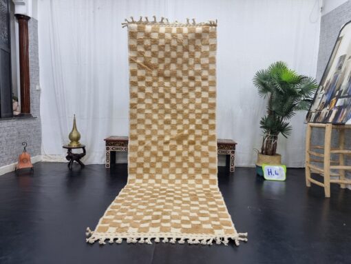 White and Beige Wool Rug