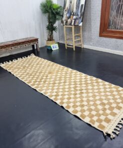 White and Beige Wool Rug